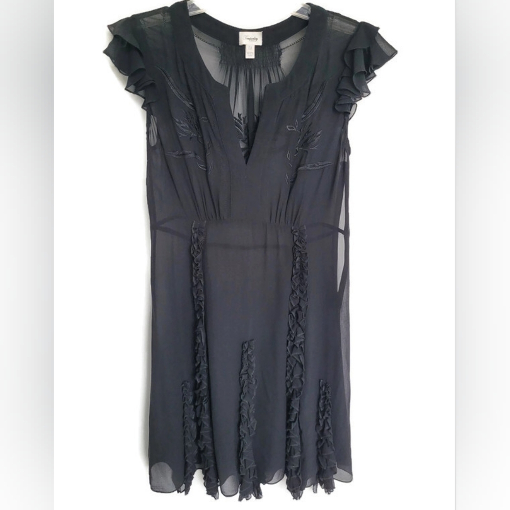Temperly London Black Sheer Dress, Size 8 - Picture 5 of 16
